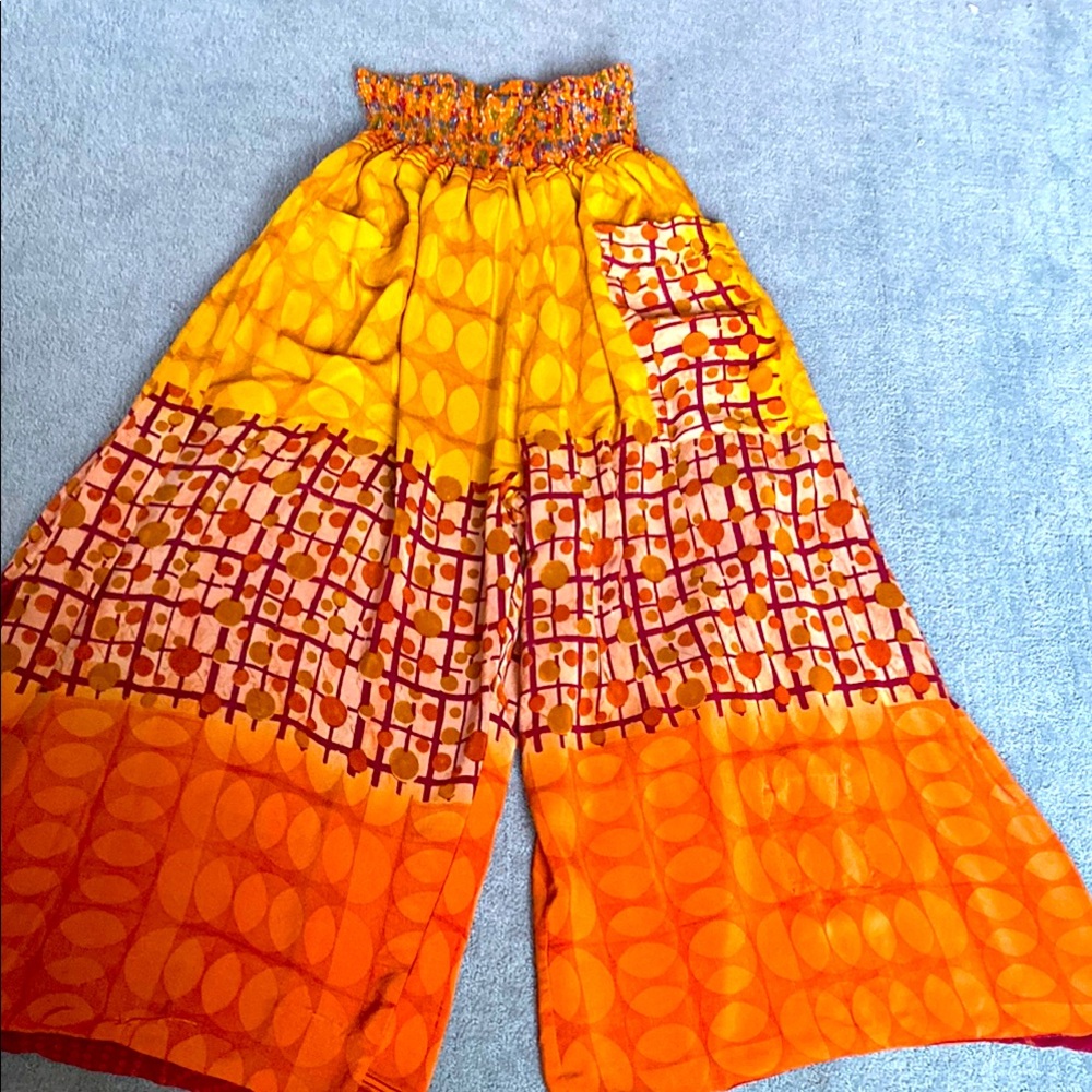 Kantha Bae Synergy Slit wide leg pant in silk